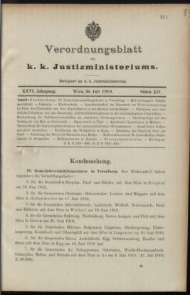 Verordnungsblatt des K.K. Justizministeriums