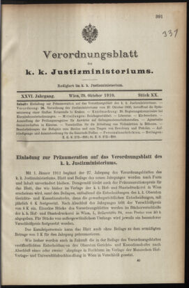 Verordnungsblatt des K.K. Justizministeriums