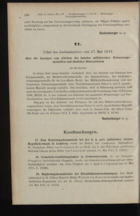 Verordnungsblatt des K.K. Justizministeriums 19110602 Seite: 2