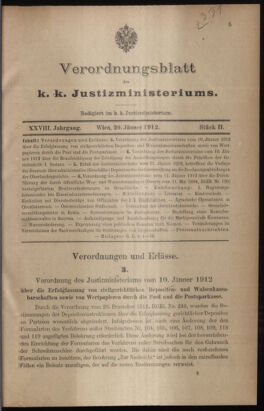 Verordnungsblatt des K.K. Justizministeriums 19120120 Seite: 1