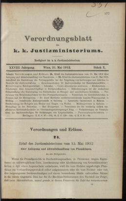 Verordnungsblatt des K.K. Justizministeriums