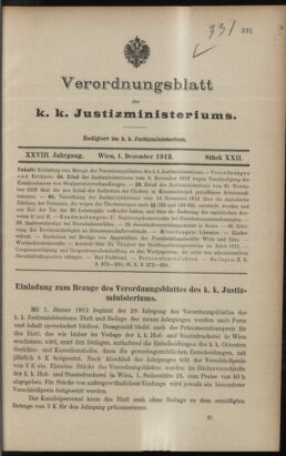 Verordnungsblatt des K.K. Justizministeriums 19121201 Seite: 1