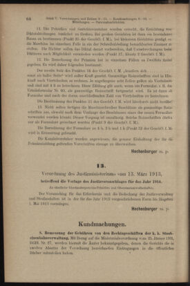 Verordnungsblatt des K.K. Justizministeriums 19130315 Seite: 8