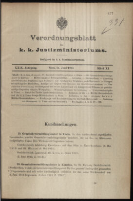 Verordnungsblatt des K.K. Justizministeriums