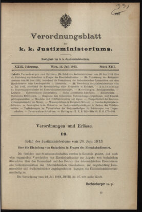 Verordnungsblatt des K.K. Justizministeriums