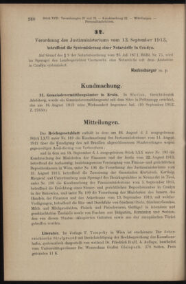 Verordnungsblatt des K.K. Justizministeriums 19130918 Seite: 2