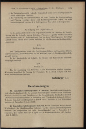 Verordnungsblatt des K.K. Justizministeriums 19131114 Seite: 7