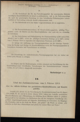 Verordnungsblatt des K.K. Justizministeriums 19140214 Seite: 3