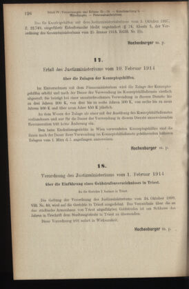 Verordnungsblatt des K.K. Justizministeriums 19140214 Seite: 4