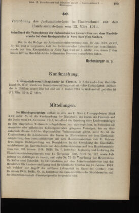 Verordnungsblatt des K.K. Justizministeriums 19140319 Seite: 3