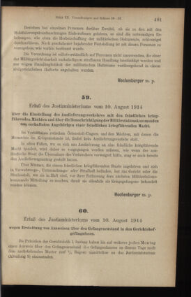 Verordnungsblatt des K.K. Justizministeriums 19140812 Seite: 3