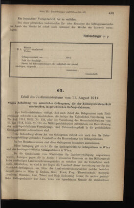 Verordnungsblatt des K.K. Justizministeriums 19140812 Seite: 5