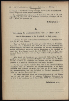 Verordnungsblatt des K.K. Justizministeriums 19160119 Seite: 10