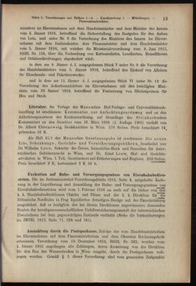 Verordnungsblatt des K.K. Justizministeriums 19160119 Seite: 13