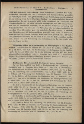 Verordnungsblatt des K.K. Justizministeriums 19160119 Seite: 15