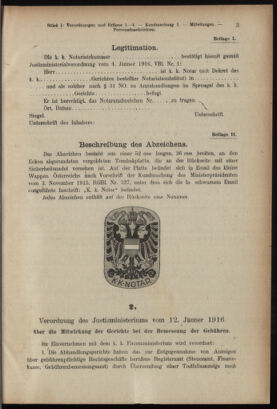 Verordnungsblatt des K.K. Justizministeriums 19160119 Seite: 3