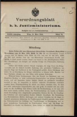 Verordnungsblatt des K.K. Justizministeriums