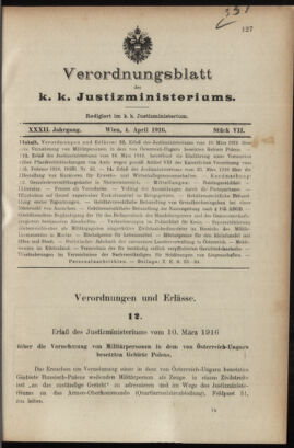 Verordnungsblatt des K.K. Justizministeriums