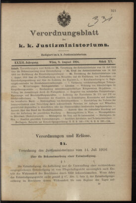 Verordnungsblatt des K.K. Justizministeriums