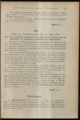 Verordnungsblatt des K.K. Justizministeriums 19170327 Seite: 3