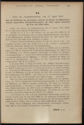 Verordnungsblatt des K.K. Justizministeriums 19170505 Seite: 5