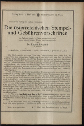 Verordnungsblatt des K.K. Justizministeriums 19170811 Seite: 23