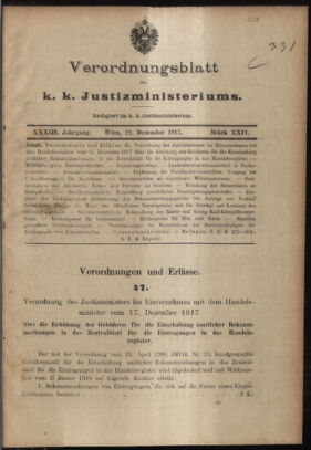 Verordnungsblatt des K.K. Justizministeriums