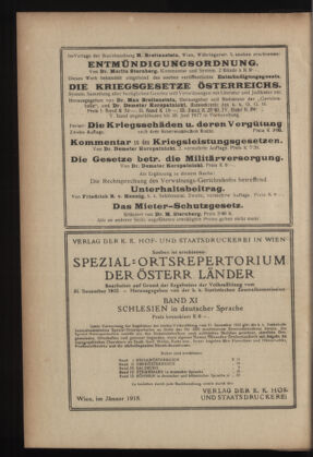 Verordnungsblatt des K.K. Justizministeriums 19180122 Seite: 40