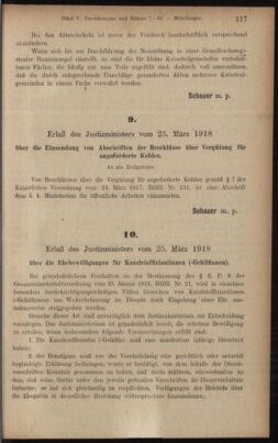 Verordnungsblatt des K.K. Justizministeriums 19180403 Seite: 13