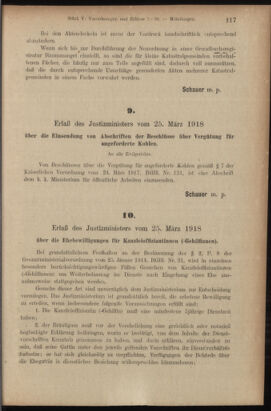 Verordnungsblatt des K.K. Justizministeriums 19180403 Seite: 5