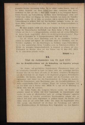 Verordnungsblatt des K.K. Justizministeriums 19180427 Seite: 2