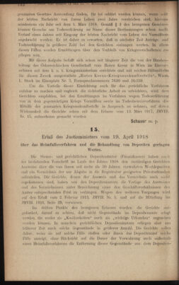 Verordnungsblatt des K.K. Justizministeriums 19180427 Seite: 26