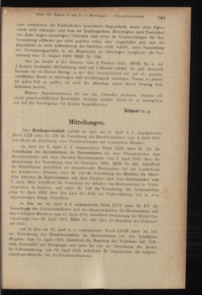 Verordnungsblatt des K.K. Justizministeriums 19180427 Seite: 3