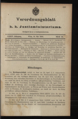 Verordnungsblatt des K.K. Justizministeriums 19180518 Seite: 25