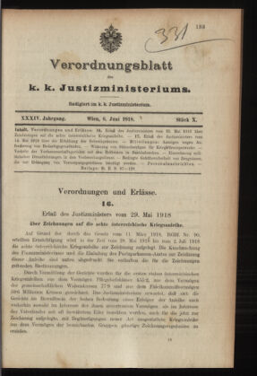 Verordnungsblatt des K.K. Justizministeriums