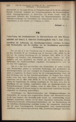 Verordnungsblatt des K.K. Justizministeriums 19180615 Seite: 44