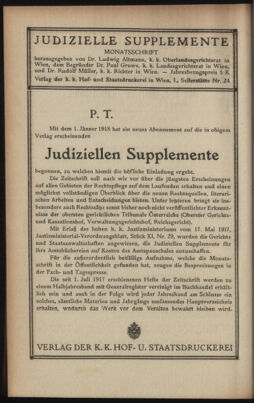 Verordnungsblatt des K.K. Justizministeriums 19180615 Seite: 62