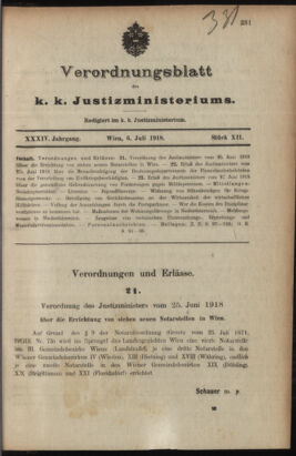 Verordnungsblatt des K.K. Justizministeriums