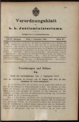 Verordnungsblatt des K.K. Justizministeriums