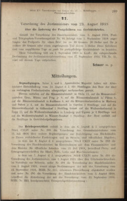 Verordnungsblatt des K.K. Justizministeriums 19180901 Seite: 33