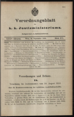 Verordnungsblatt des K.K. Justizministeriums 19180924 Seite: 17