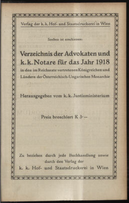 Verordnungsblatt des K.K. Justizministeriums 19181017 Seite: 33