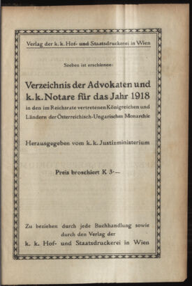 Verordnungsblatt des K.K. Justizministeriums 19181104 Seite: 15