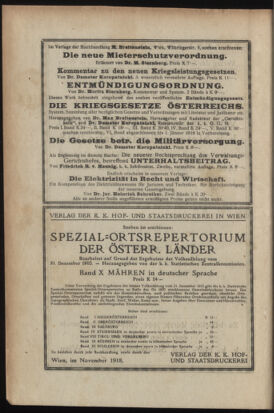 Verordnungsblatt des K.K. Justizministeriums 19181104 Seite: 16