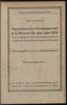 Verordnungsblatt des K.K. Justizministeriums 19181112 Seite: 15