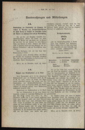 Verordnungsblatt für den Dienstbereich des österreichischen Bundesministeriums für Finanzen 19181216 Seite: 16