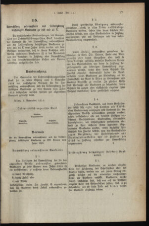 Verordnungsblatt für den Dienstbereich des österreichischen Bundesministeriums für Finanzen 19181216 Seite: 17