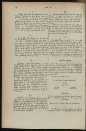 Verordnungsblatt für den Dienstbereich des österreichischen Bundesministeriums für Finanzen 19181216 Seite: 18