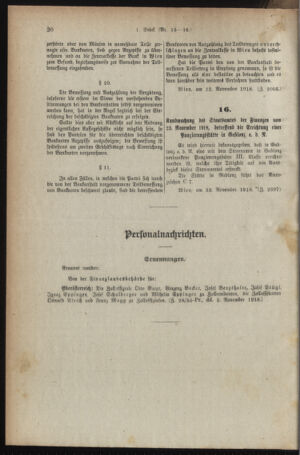 Verordnungsblatt für den Dienstbereich des österreichischen Bundesministeriums für Finanzen 19181216 Seite: 20