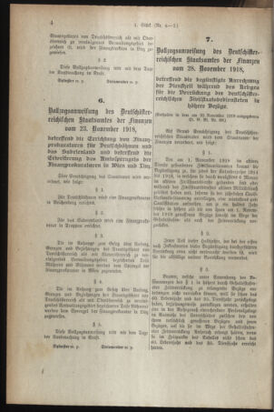 Verordnungsblatt für den Dienstbereich des österreichischen Bundesministeriums für Finanzen 19181216 Seite: 4